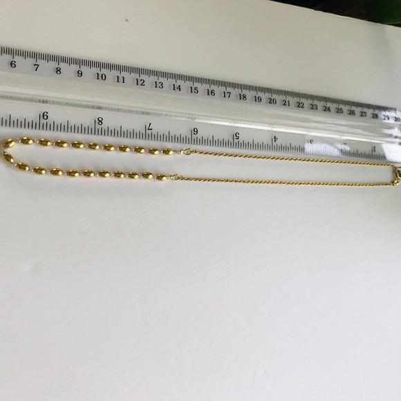 Vintage Roma Gold Tone Necklace beads White 18" Open Link Rope Chain - Picture 7 of 8